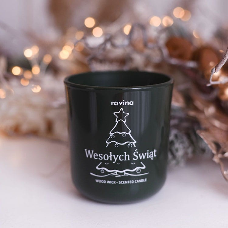 świeca WESOŁYCH ŚWIĄT zielona RAVINA kopia.jpg