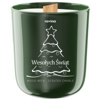 Przejdź do produktu Sojowa Świeca Zapachowa w szkle Wesołych Świąt zielona 175g